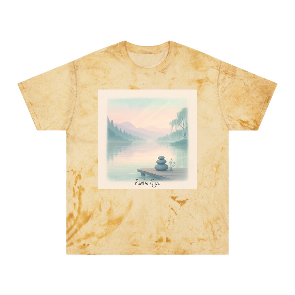 Serene Landscape T-Shirt, Relaxed Fit, Nature Lover Gift, Decorative Tee, Adventure Apparel, Meditation Top