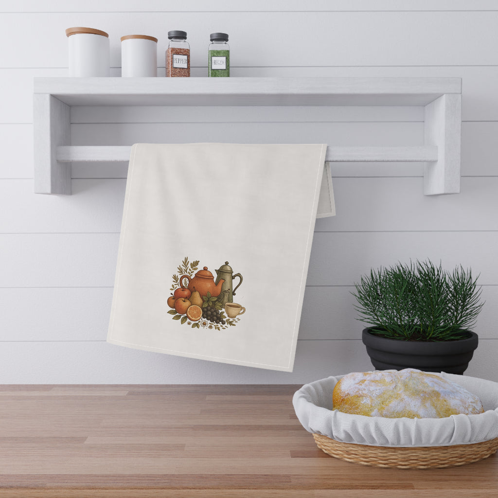 Kitchen Towel Coffee Pot and Earthy Tones Herbs Tea Towel
