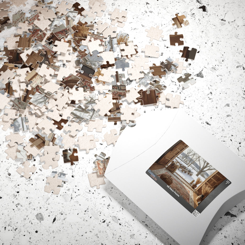 Cozy Winter Scene Puzzle (110, 252, 520, 1014-piece) - Perfect Gift for Family Game Night