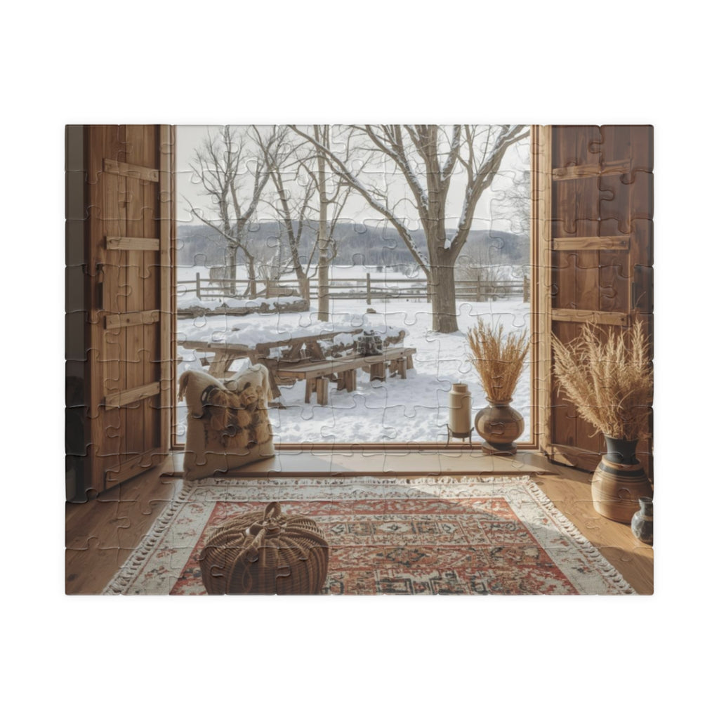 Cozy Winter Scene Puzzle (110, 252, 520, 1014-piece) - Perfect Gift for Family Game Night