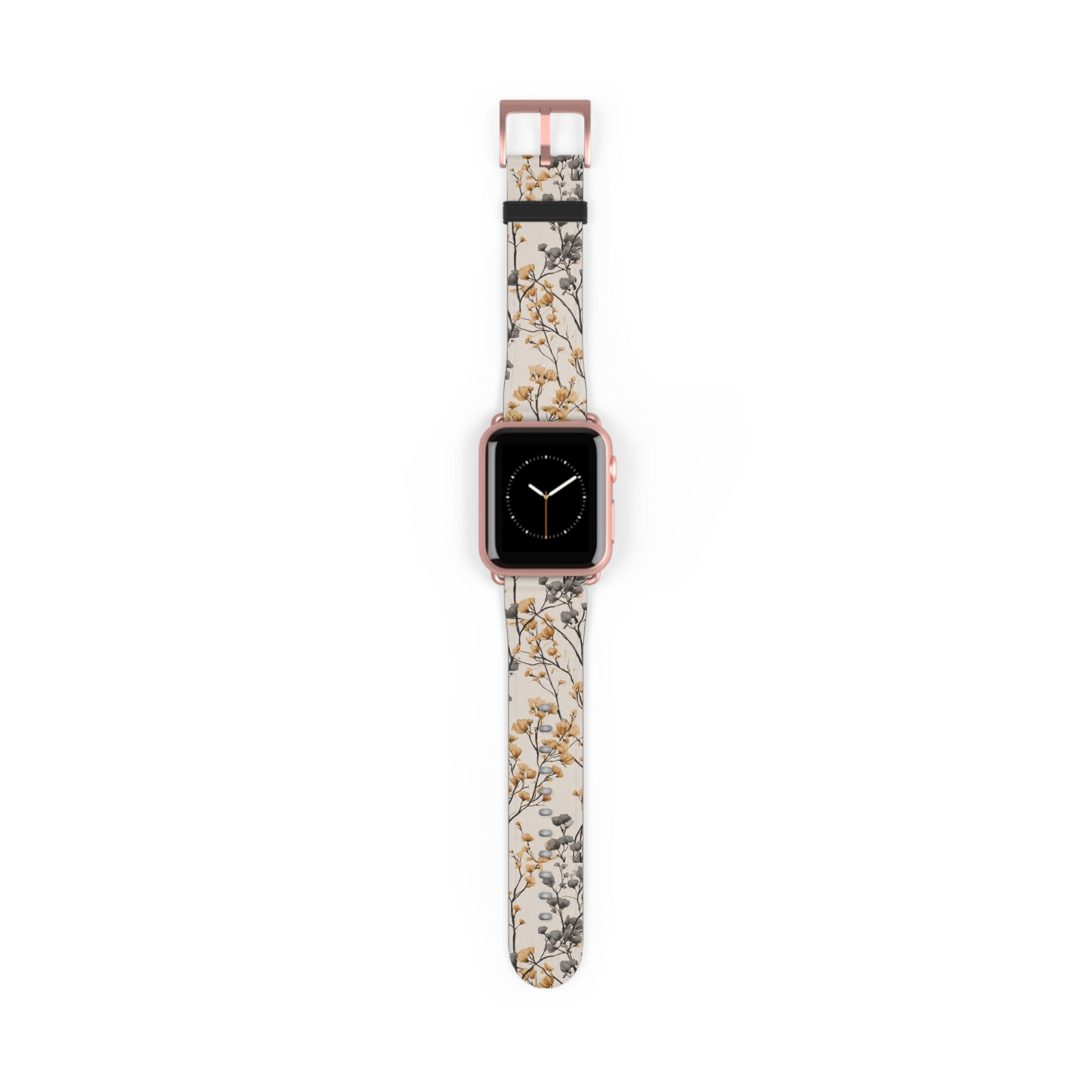 Floral Botanical Watch Band — Beige & Grey Dried Flower Apple Watch Strap