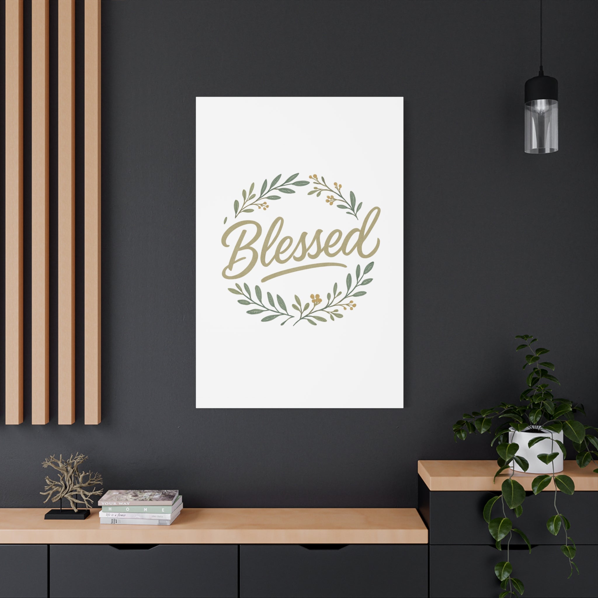 Blessed Wreath Matte Canvas Wall Art (Stretched 1.25")