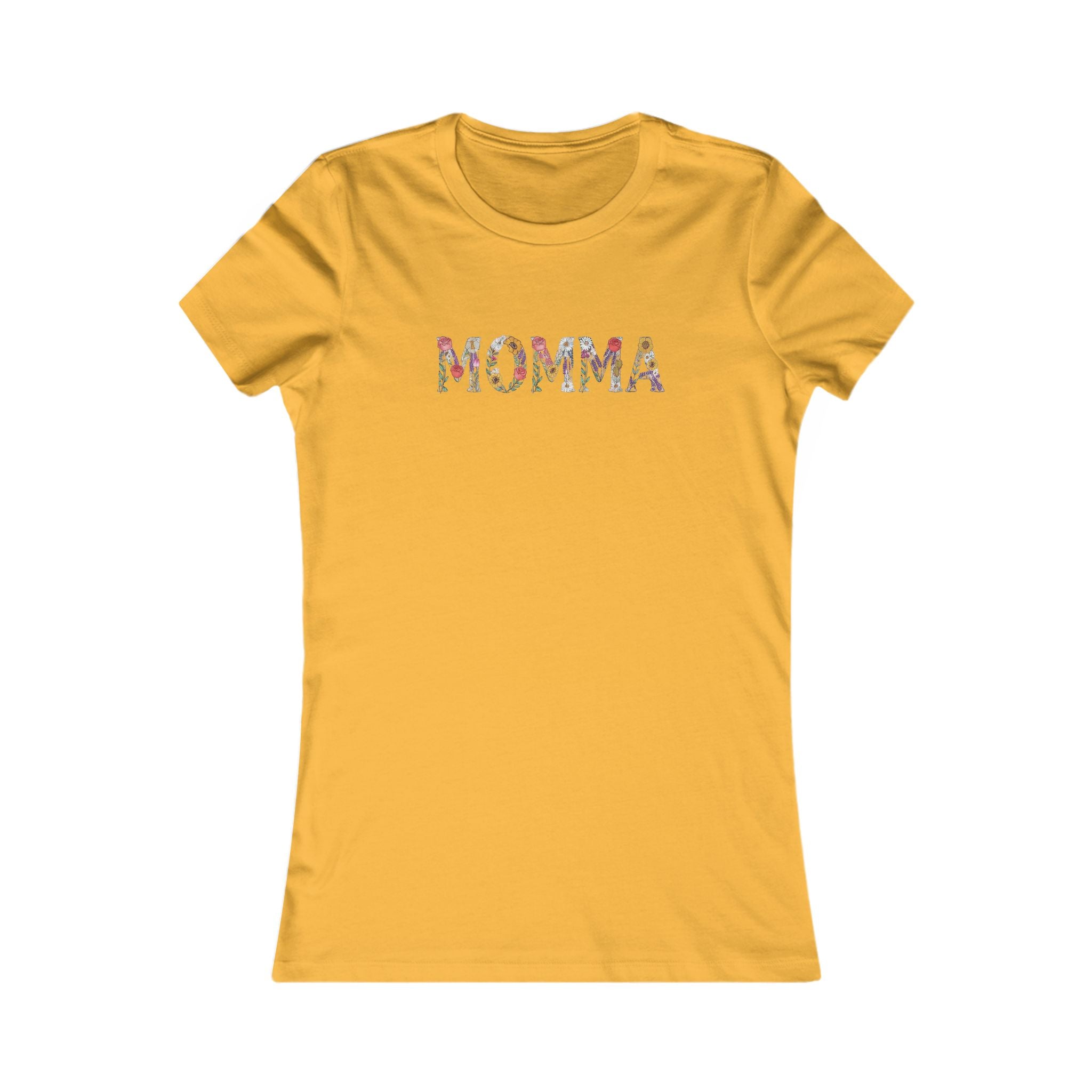 MOMMA Floral T-Shirt | Soft Women’s Slim Fit Tee | Cute Mom Shirt Everyday Wear