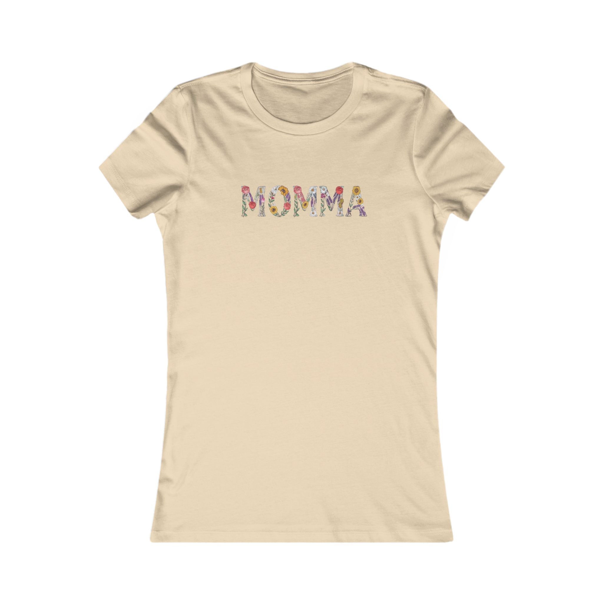 MOMMA Floral T-Shirt | Soft Women’s Slim Fit Tee | Cute Mom Shirt Everyday Wear
