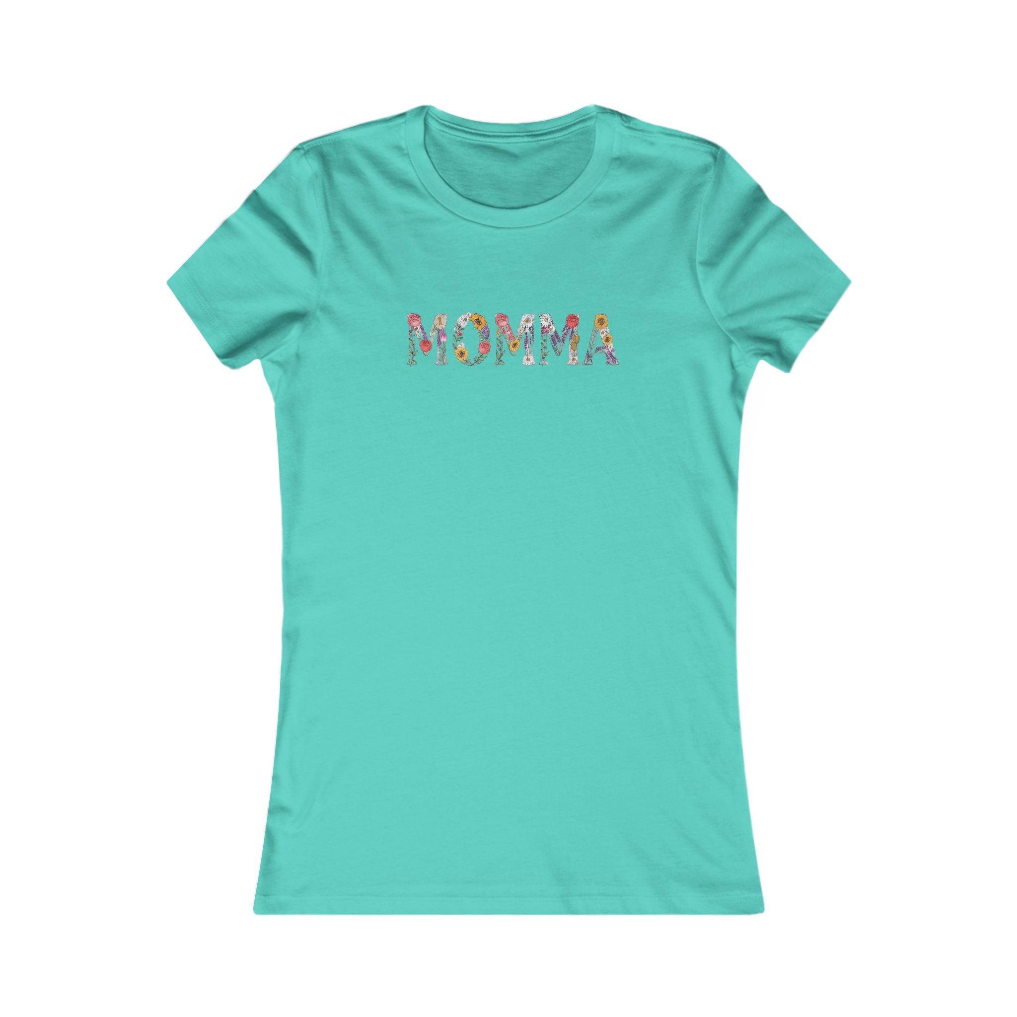 MOMMA Floral T-Shirt | Soft Women’s Slim Fit Tee | Cute Mom Shirt Everyday Wear