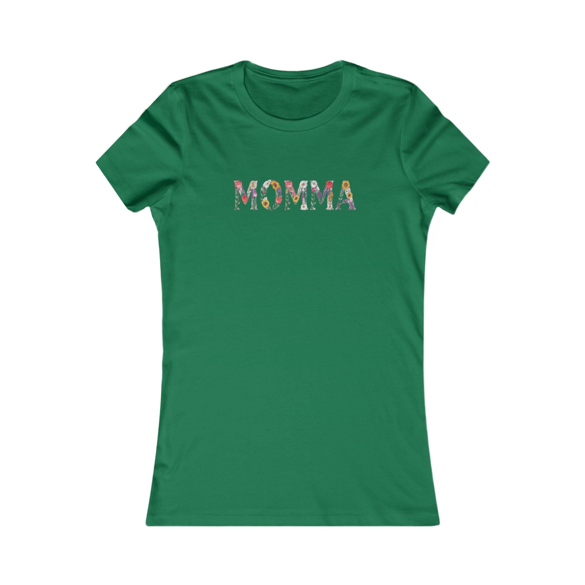 MOMMA Floral T-Shirt | Soft Women’s Slim Fit Tee | Cute Mom Shirt Everyday Wear