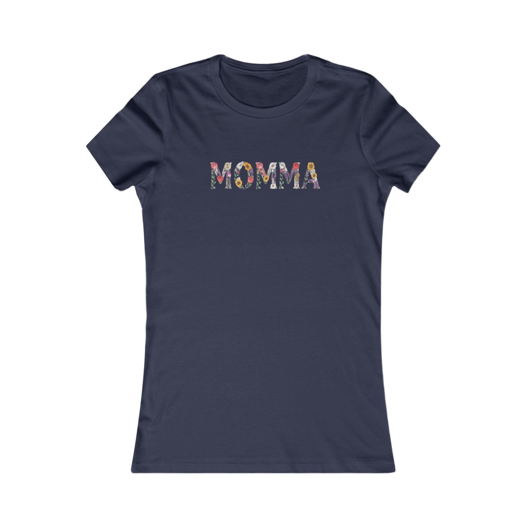 MOMMA Floral T-Shirt | Soft Women’s Slim Fit Tee | Cute Mom Shirt Everyday Wear