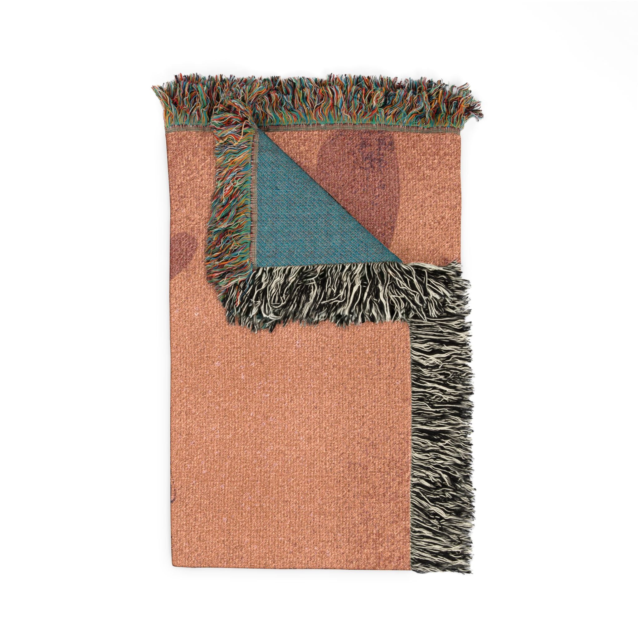 Romantic Silhouette Woven Blanket — Heart Pattern Throw for Couples & Valentine’s Day