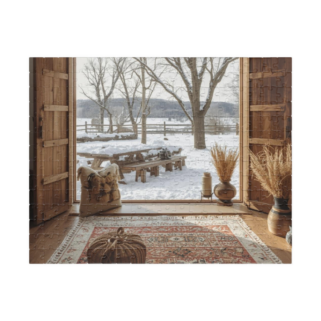 Cozy Winter Scene Puzzle (110, 252, 520, 1014-piece) - Perfect Gift for Family Game Night