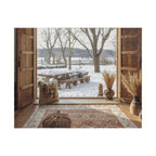 Cozy Winter Scene Puzzle (110, 252, 520, 1014-piece) - Perfect Gift for Family Game Night