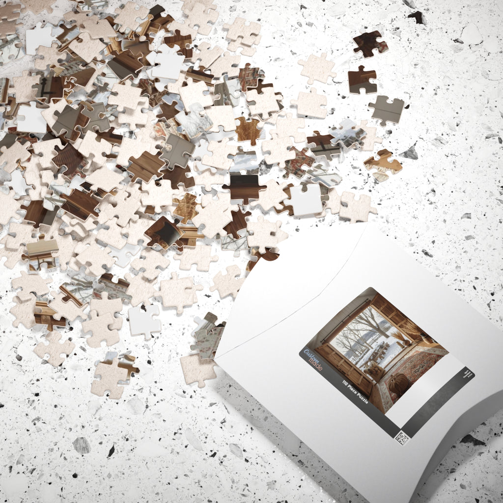 Cozy Winter Scene Puzzle (110, 252, 520, 1014-piece) - Perfect Gift for Family Game Night