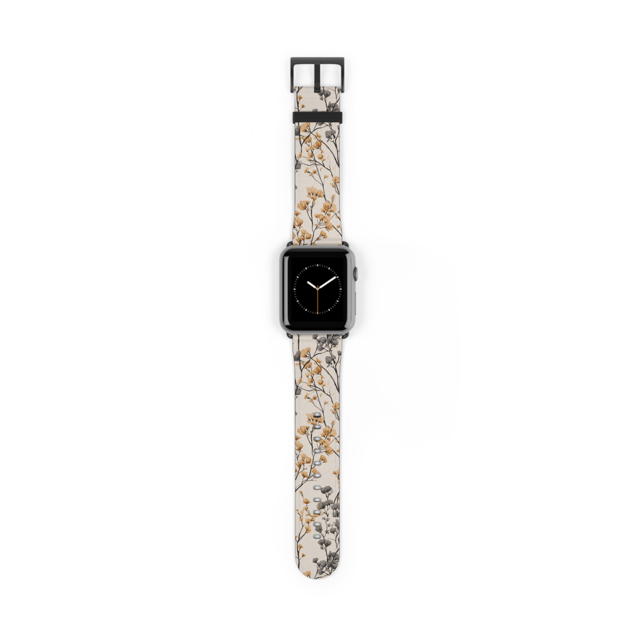 Floral Botanical Watch Band — Beige & Grey Dried Flower Apple Watch Strap