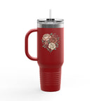 Floral Insulated Travel Mug - 40oz Reusable Drinkware for Coffee Lovers