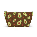 Cute Avocado Accessory Pouch, Zippered Makeup Bag, Pencil Case, Fun Gift for Food Lovers, Cute Avocado Pattern, Eco-Friendly Storage