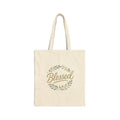 Blessed Wreath Canvas Tote Bag — Cotton Reusable Market Bag