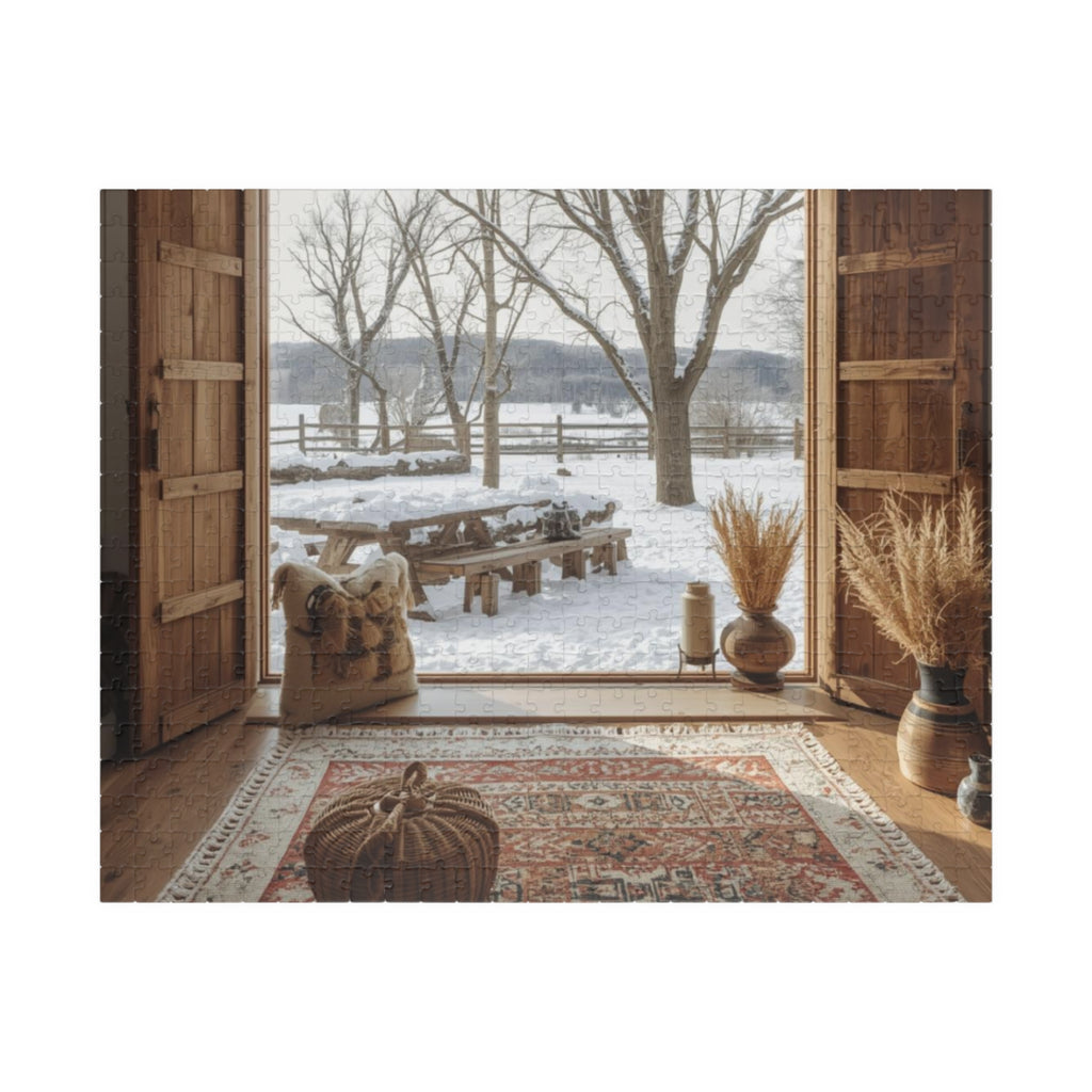 Cozy Winter Scene Puzzle (110, 252, 520, 1014-piece) - Perfect Gift for Family Game Night