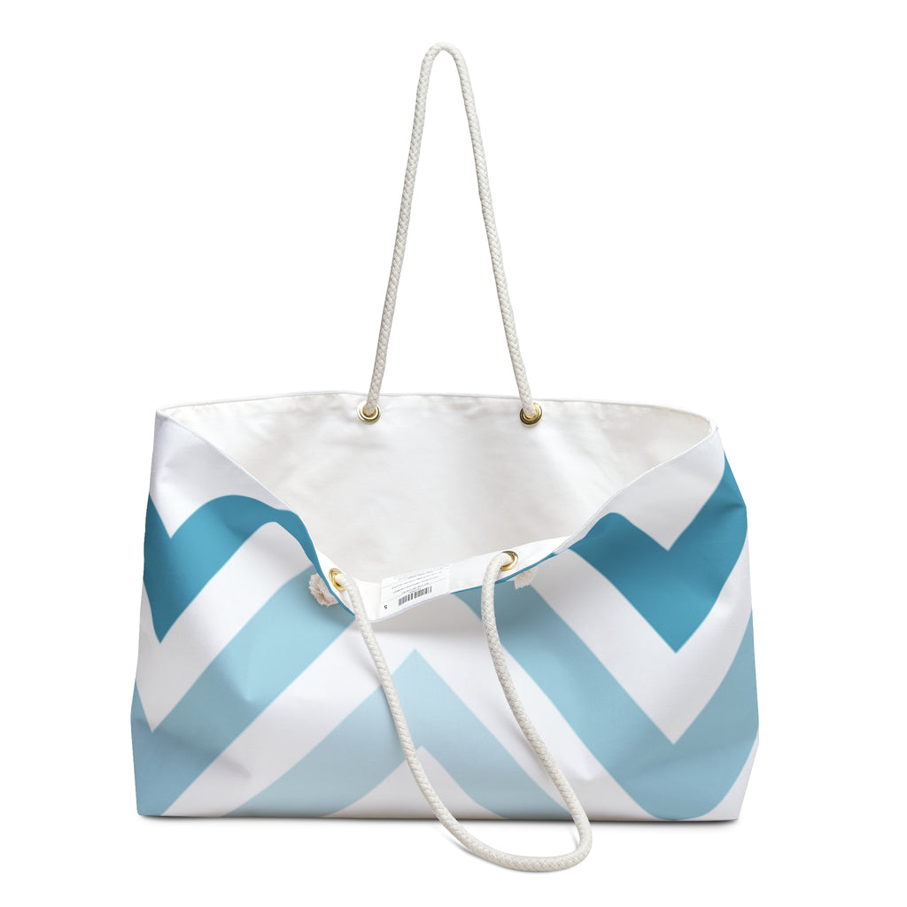 Chevron Weekender Bag — Ombre Blue & Purple Beach Tote