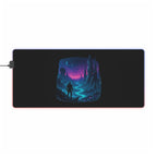 LED Gaming Mouse Pad with Cosmic Landscape Design | Gamer Accessories, Desk Decor, Office Gift, Unique Gaming Setup, LED Light
