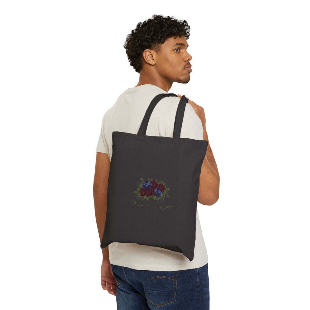 Midnight Bloom Floral Tote | Moody Rose Canvas Tote, Gothic Floral