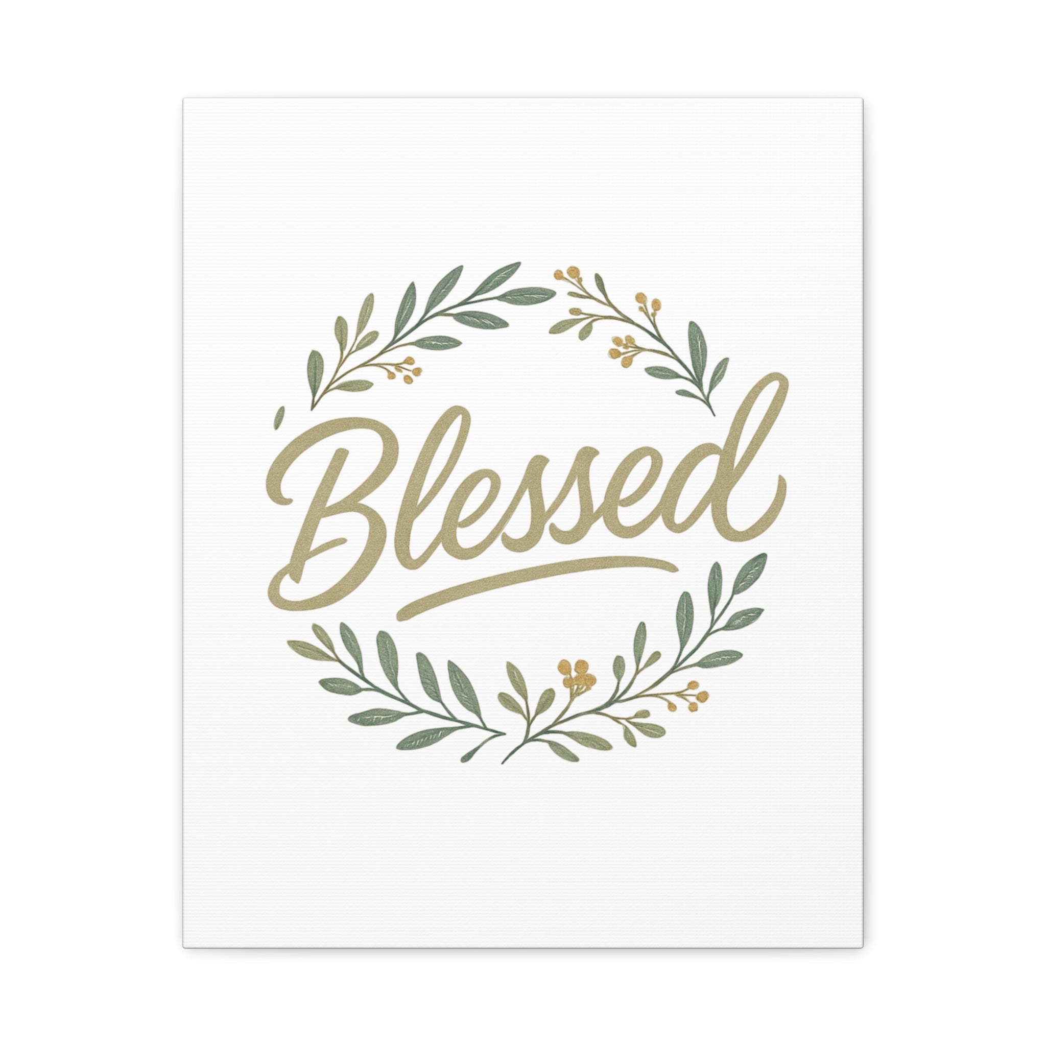 Blessed Wreath Matte Canvas Wall Art (Stretched 1.25")