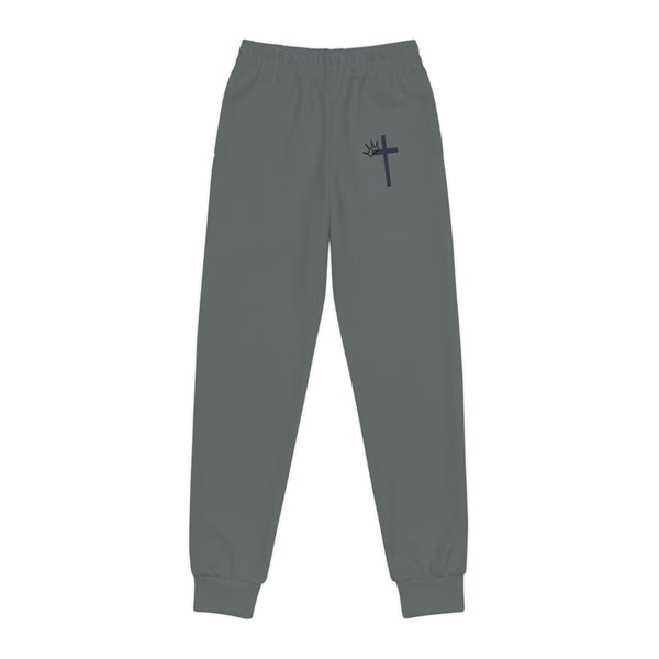 Youth Joggers with Cross Crest — Christian Sweatpants for Kids