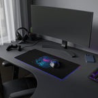 LED Gaming Mouse Pad with Cosmic Landscape Design | Gamer Accessories, Desk Decor, Office Gift, Unique Gaming Setup, LED Light