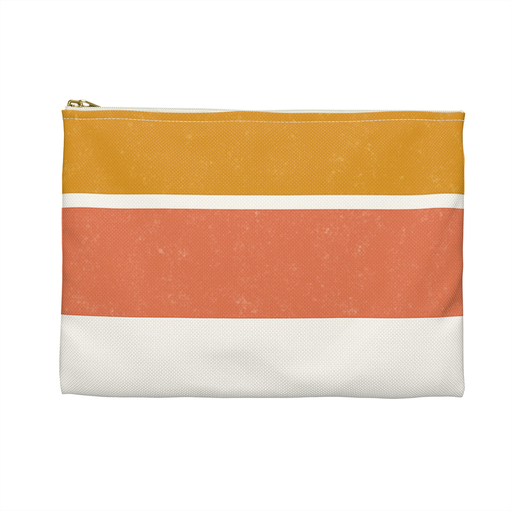 Retro Stripe Accessory Pouch - Stylish Makeup Bag for Travel & Organization