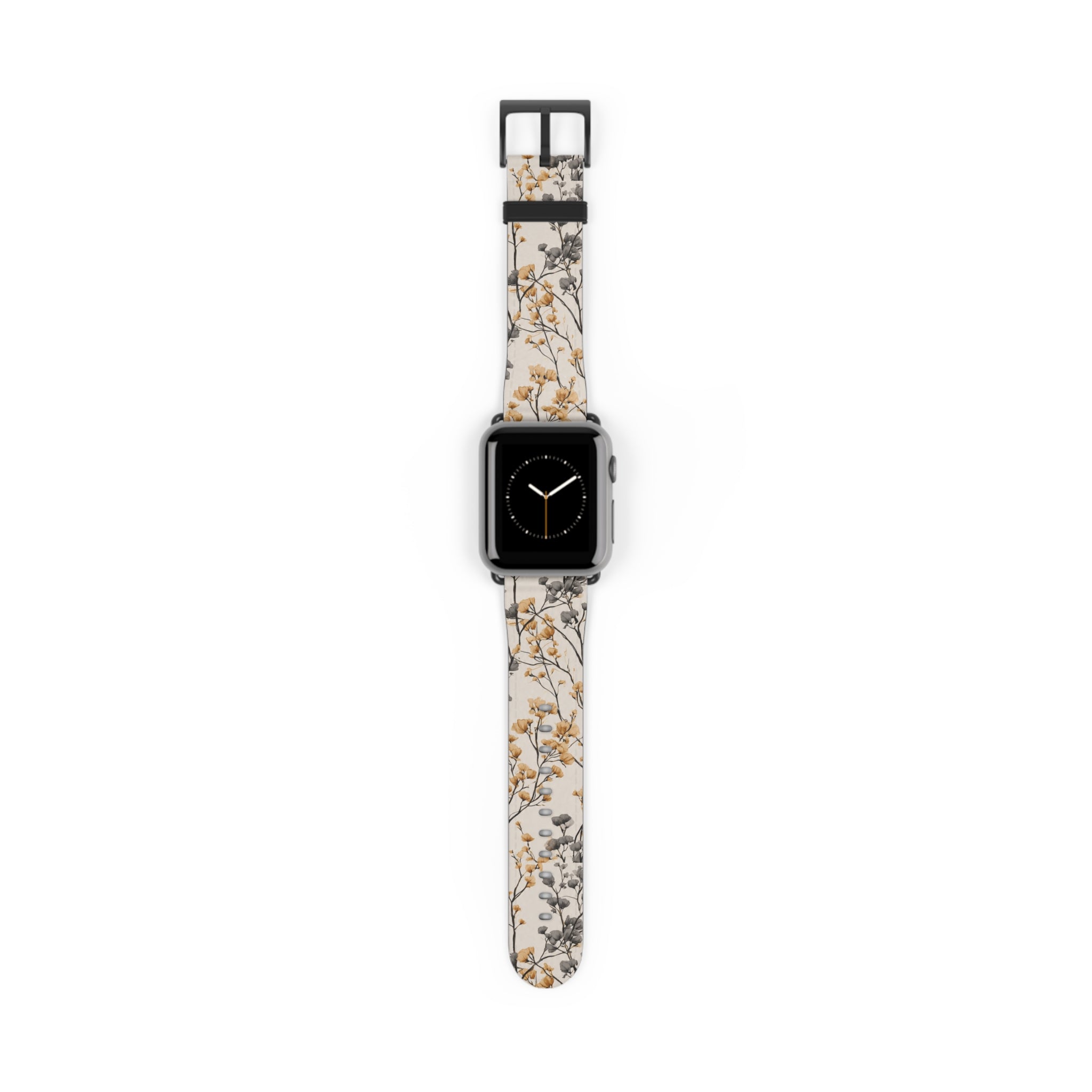 Floral Botanical Watch Band — Beige & Grey Dried Flower Apple Watch Strap