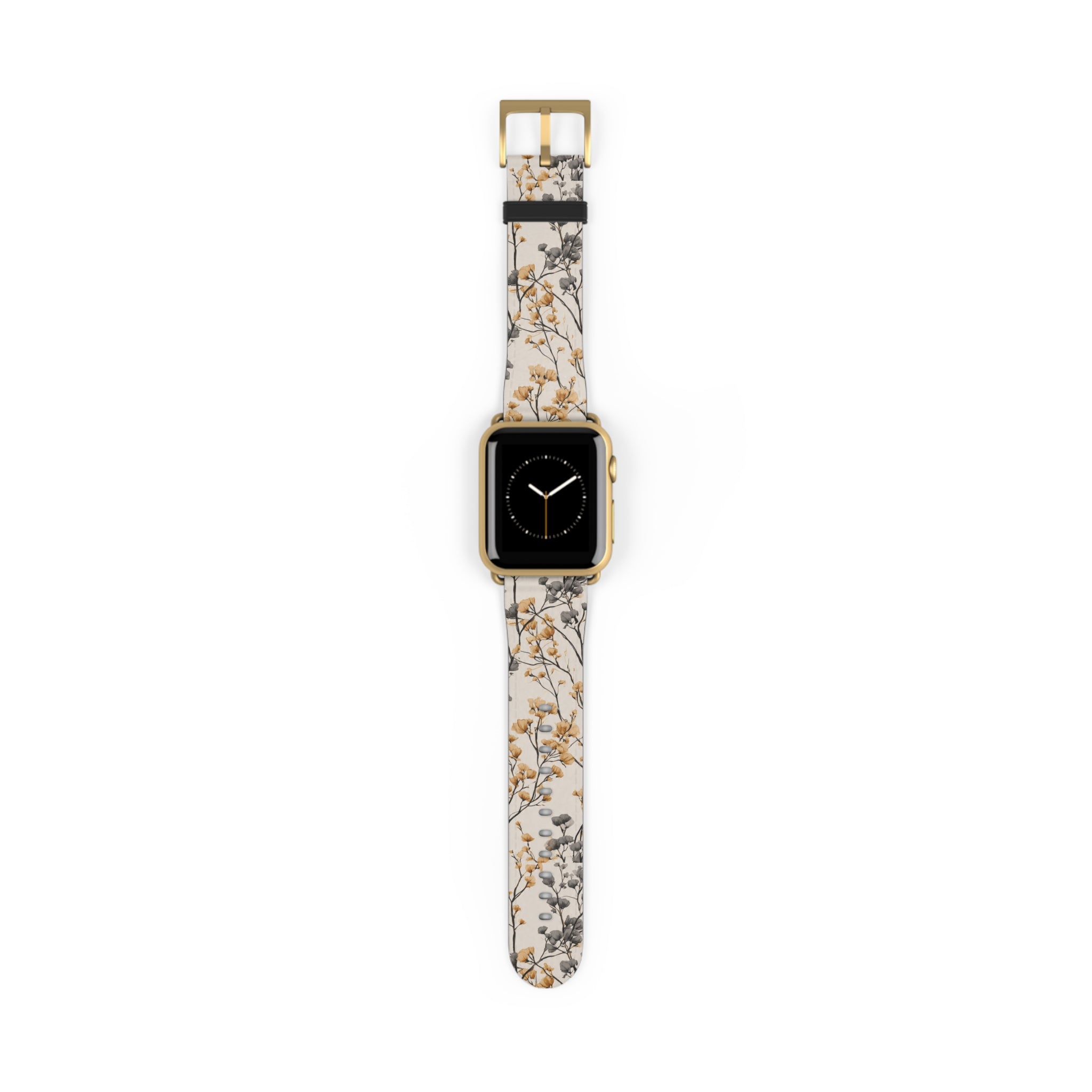 Floral Botanical Watch Band — Beige & Grey Dried Flower Apple Watch Strap