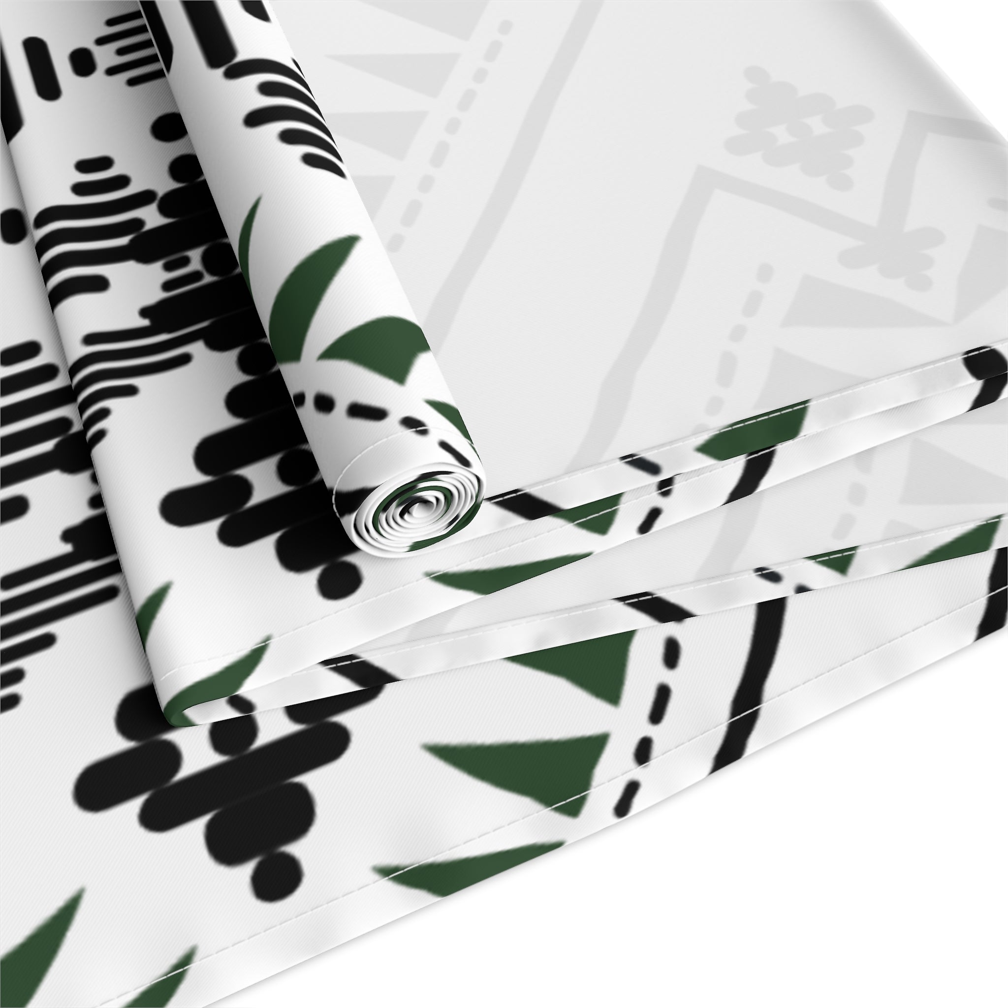 Aztec Pattern Cotton-Poly Table Runner — Southwestern Tribal Dining Decor