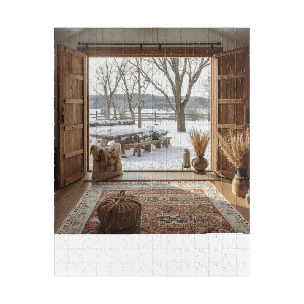 Cozy Winter Scene Puzzle (110, 252, 520, 1014-piece) - Perfect Gift for Family Game Night