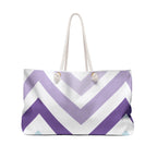 Chevron Weekender Bag — Ombre Blue & Purple Beach Tote