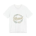 Blessed Floral Tee — "Blessed" Script T-Shirt with Wreath