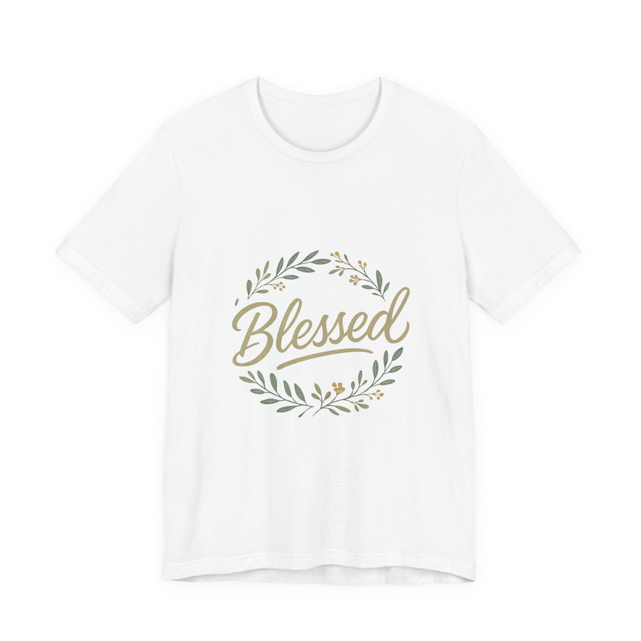 Blessed Floral Tee — "Blessed" Script T-Shirt with Wreath