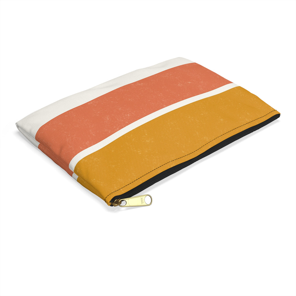 Retro Stripe Accessory Pouch - Stylish Makeup Bag for Travel & Organization