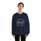 Blessed Crewneck Sweatshirt — Floral Wreath Faith Pullover