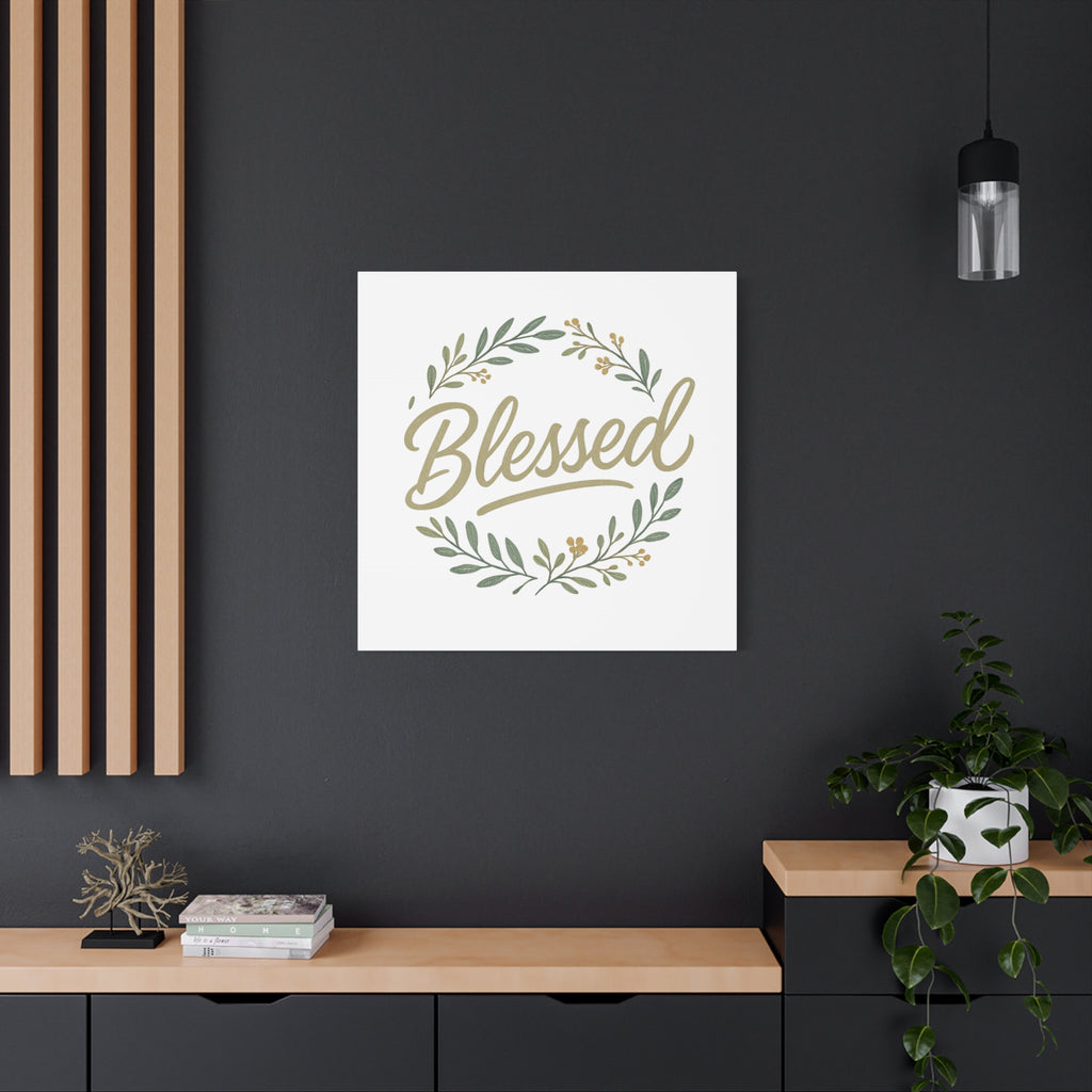 Blessed Wreath Matte Canvas Wall Art (Stretched 1.25")