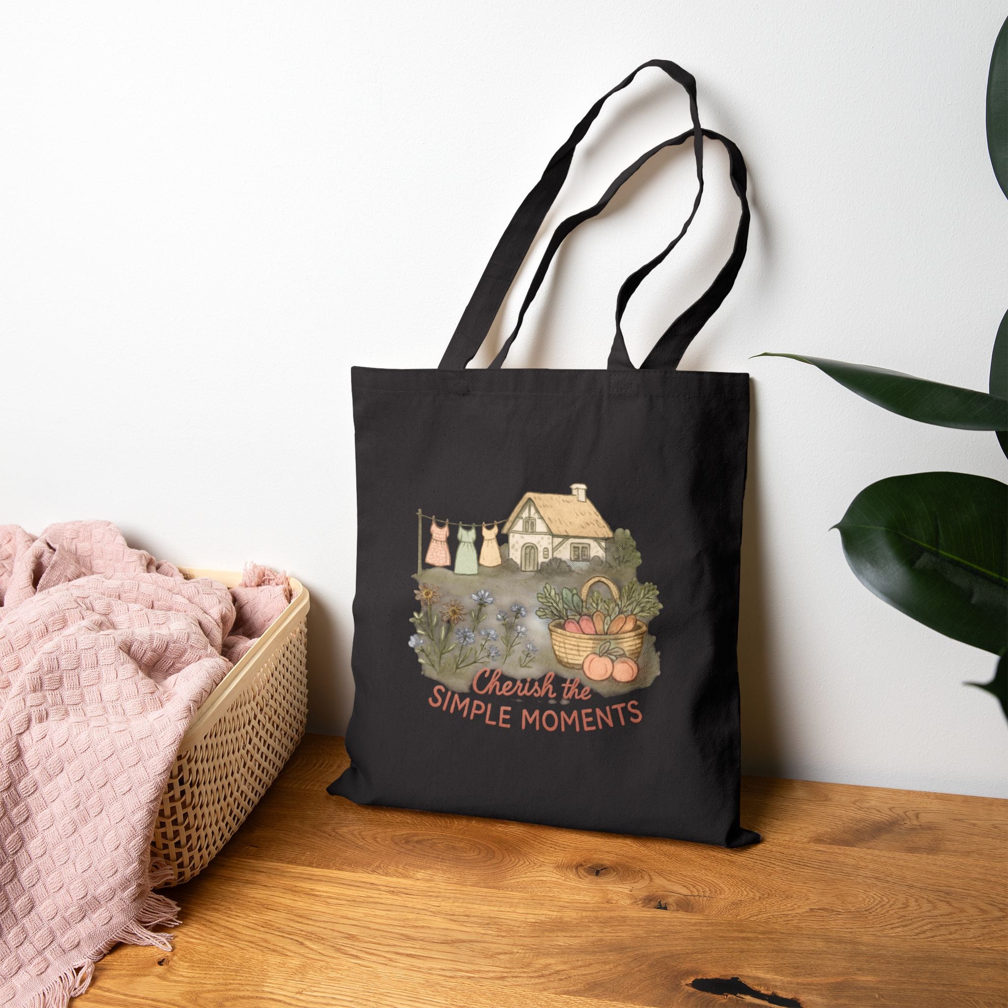 Cherish the simple moments- Cotton Canvas Tote Bag