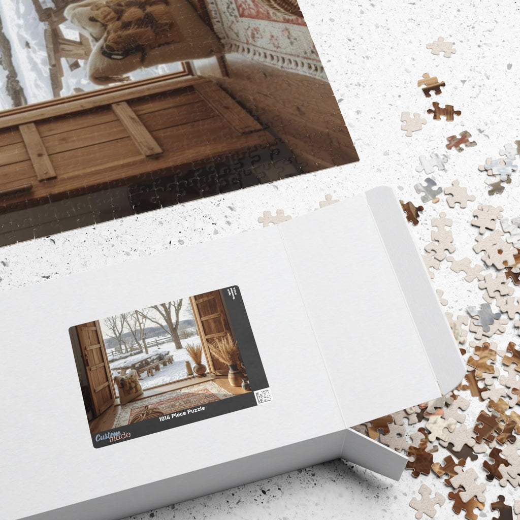 Cozy Winter Scene Puzzle (110, 252, 520, 1014-piece) - Perfect Gift for Family Game Night