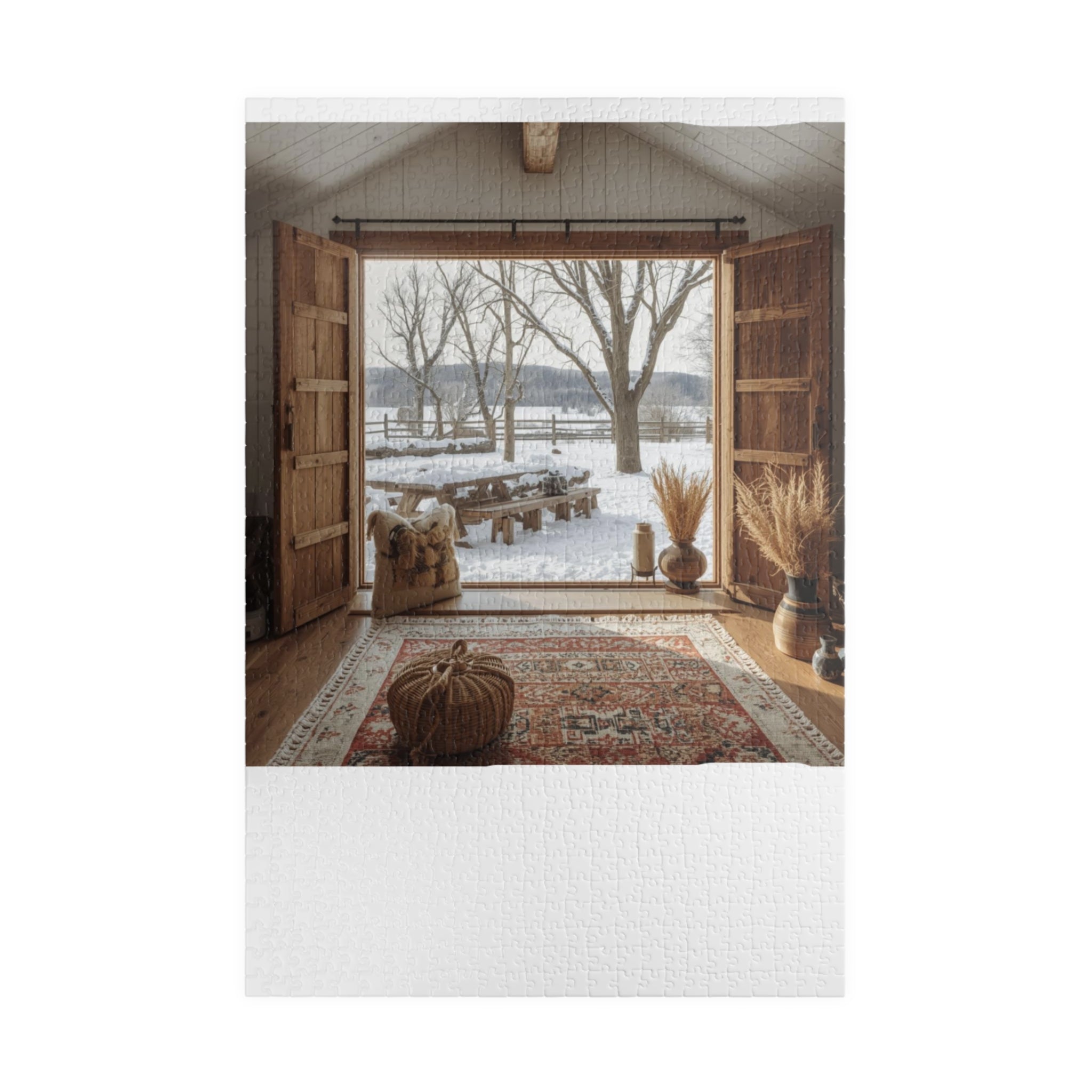 Cozy Winter Scene Puzzle (110, 252, 520, 1014-piece) - Perfect Gift for Family Game Night
