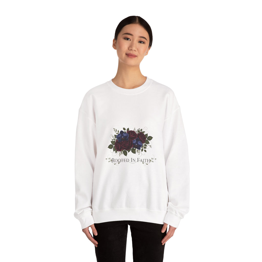 Moody Rose Print Sweatshirt | goth flower sweatshirt, midnight bloom