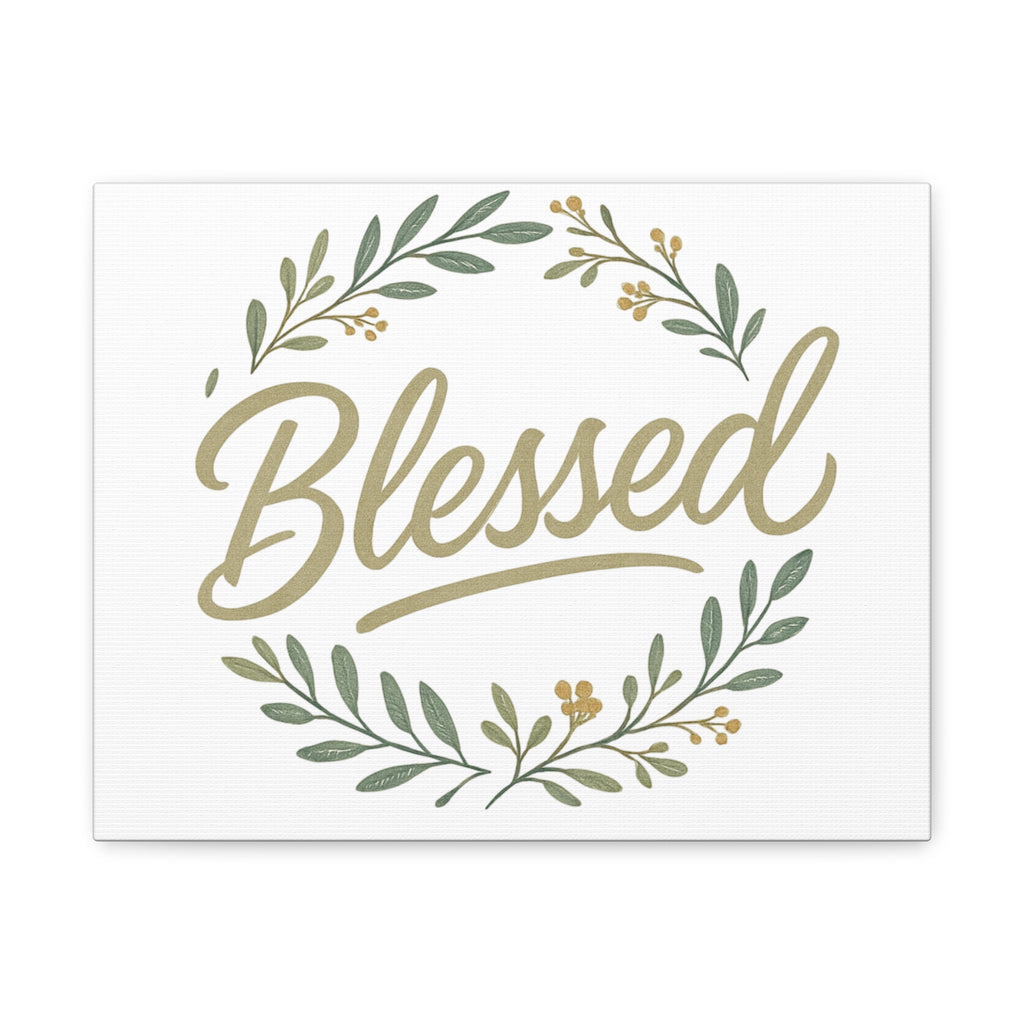 Blessed Wreath Matte Canvas Wall Art (Stretched 1.25")