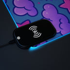 Pink & Blue Cloud LED Gaming Mouse Pad — Wireless Charging RGB Mousepad