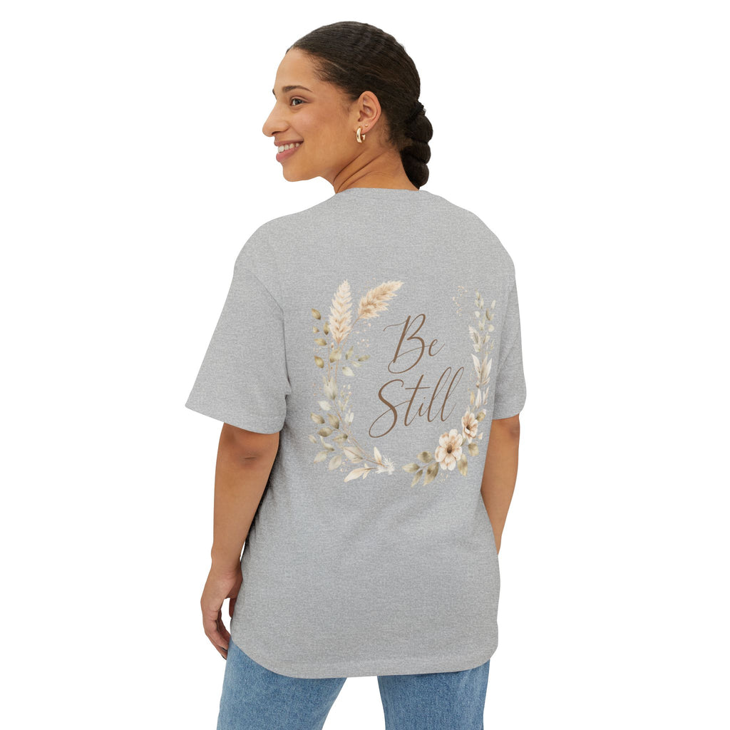 Be Still Floral Tee — Oversized Boxy T‑Shirt