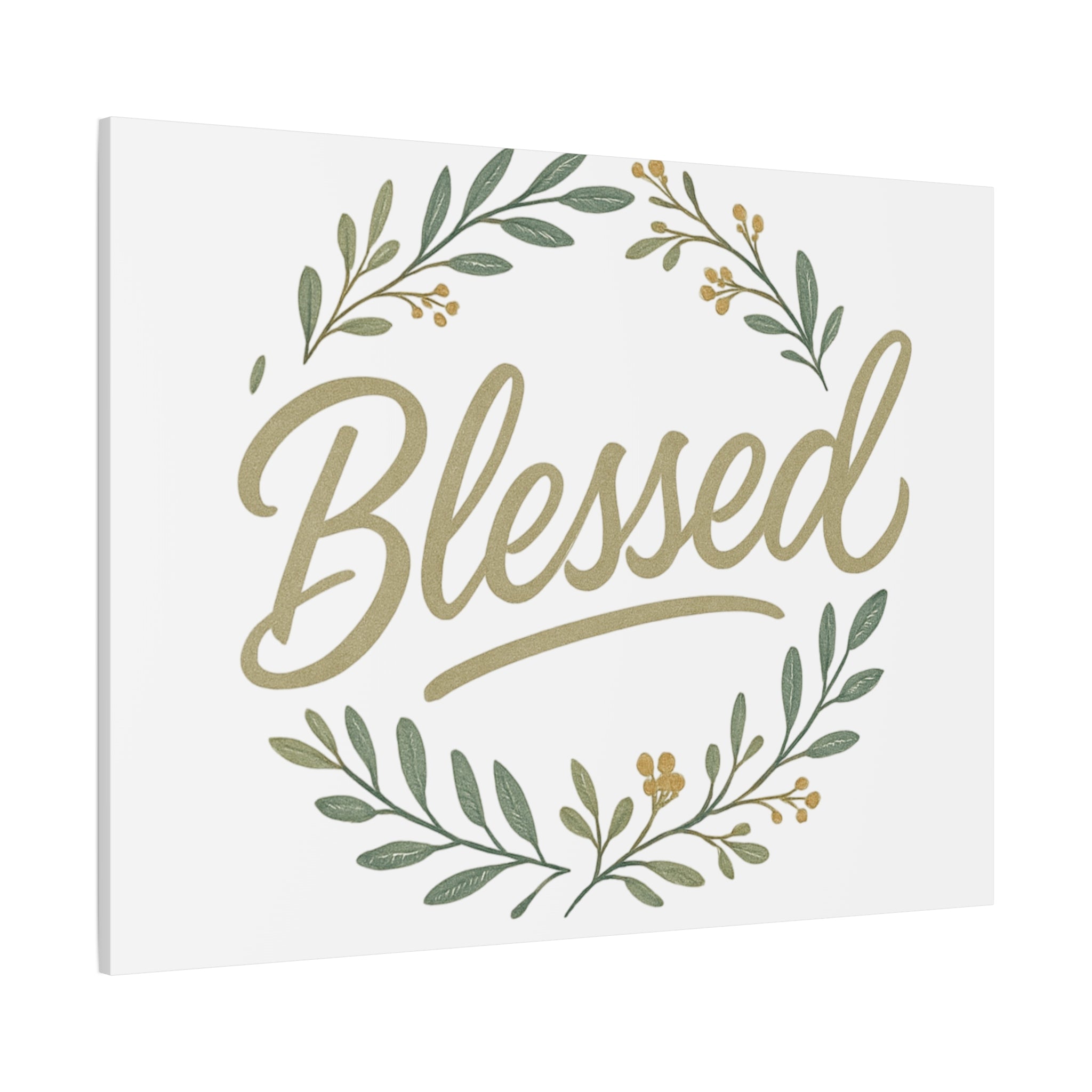 Blessed Wreath Matte Canvas Wall Art (Stretched 1.25")
