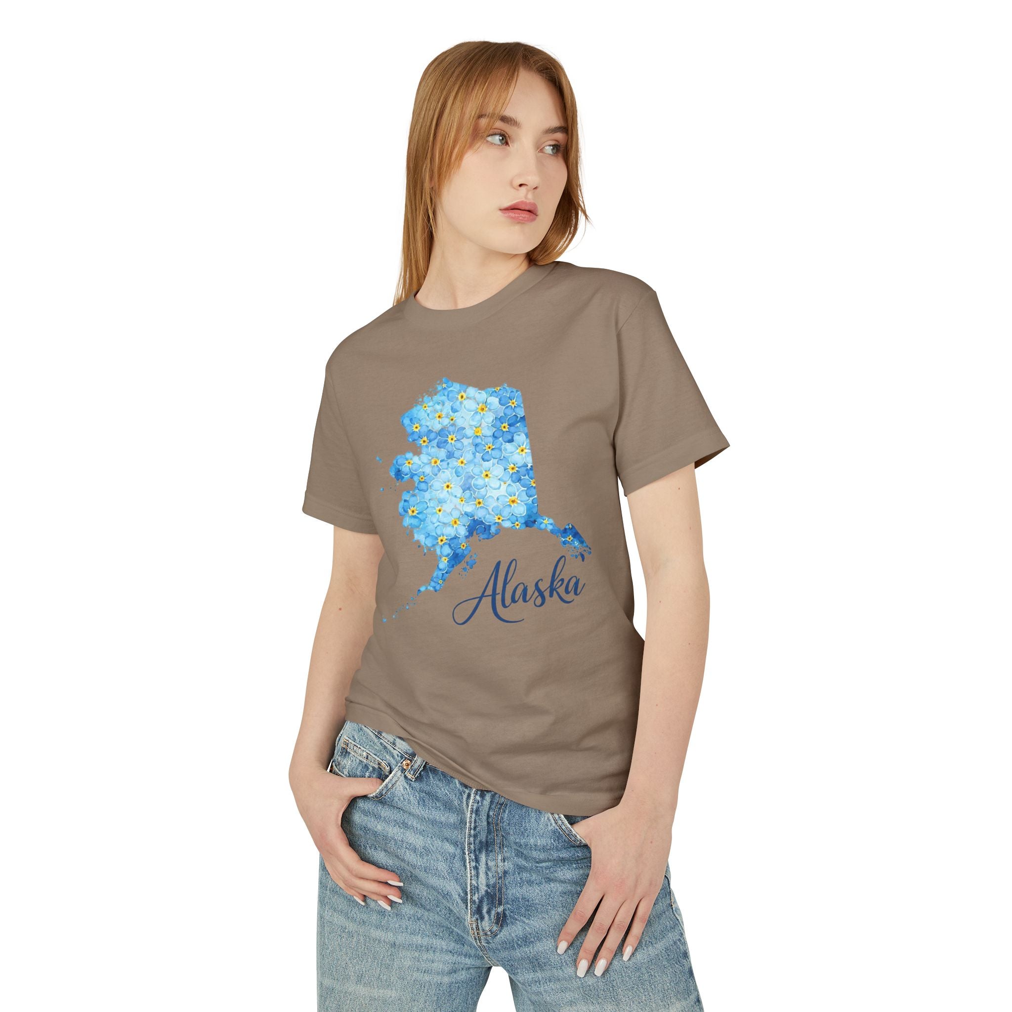 Alaska Forget-Me-Not Tee — Floral State Pride Cotton T-Shirt