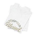 Blessed Floral Tee — "Blessed" Script T-Shirt with Wreath
