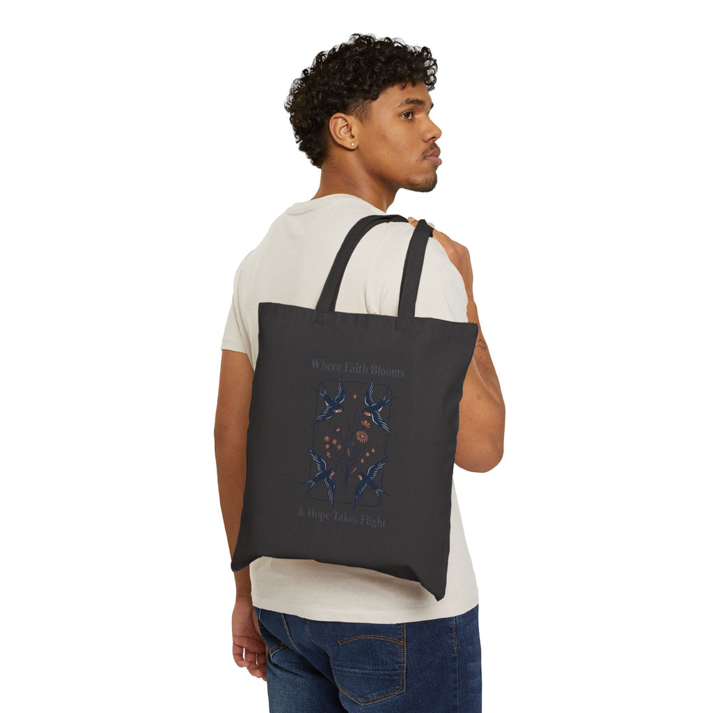 Monochrome Owl Illustration Tote | Birdwatching Naturalist Canvas