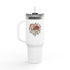 Floral Insulated Travel Mug - 40oz Reusable Drinkware for Coffee Lovers