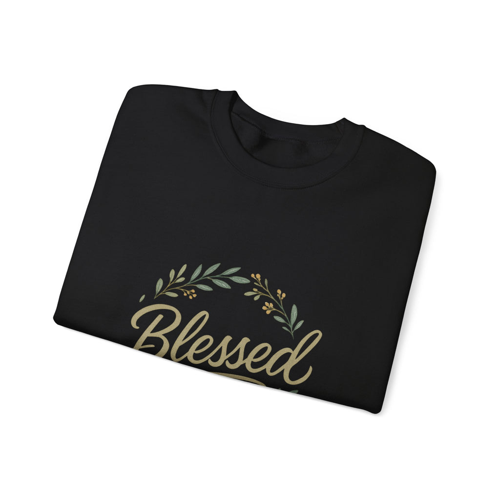 Blessed Crewneck Sweatshirt — Floral Wreath Faith Pullover